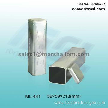 square tin box, candy box, tea caddy, metal box